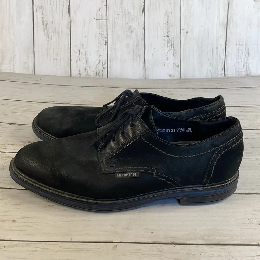 Mephisto Black Suede Air Jet Oxfords